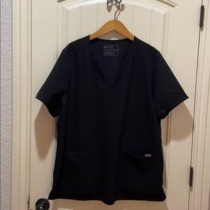 figs two pocket top black size XXL scrub top